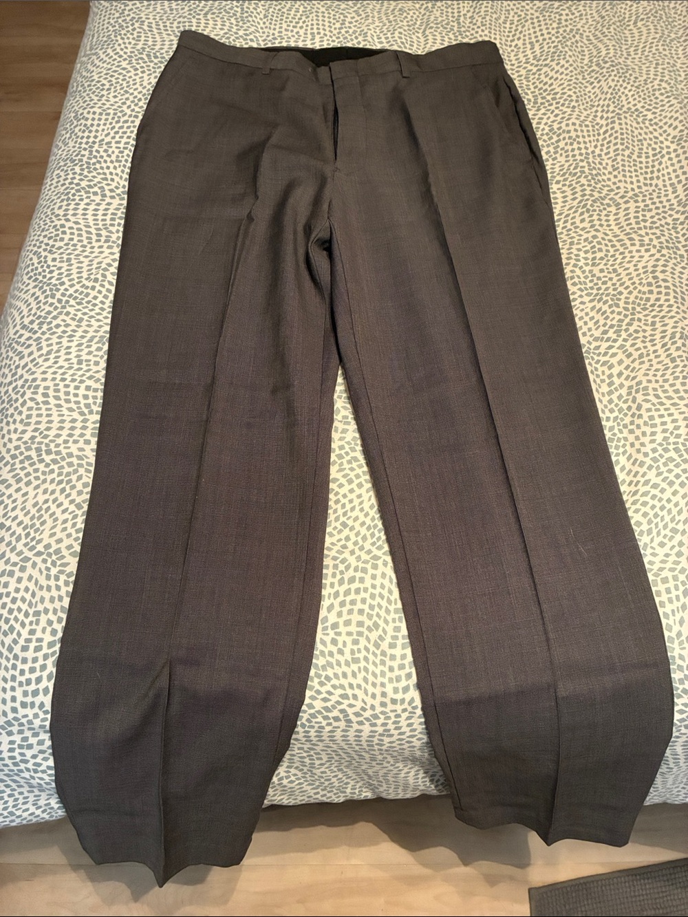 Men's Classic Wool Dress Pants - Dark Grey